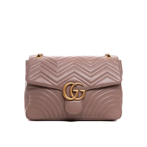 Sac à bandoulière GG Marmont Small en cuir en rose – Gucci.